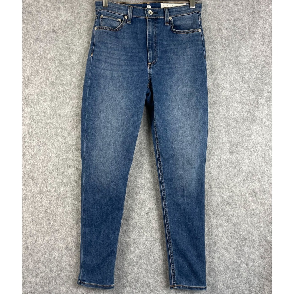 Rag & Bone Nina High Rise Ankle Skinny Jeans Womens 27 Camden Medium Wash Casual